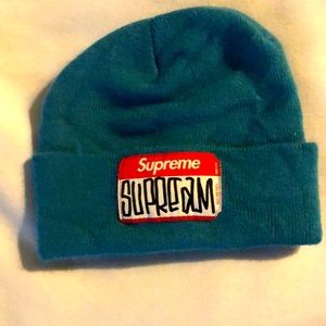 Supreme dark teal hat beanie